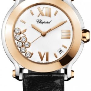 Chopard Damklocka 278492-9001 Happy Sport Vit/Läder Ø36 mm