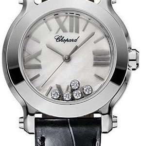 Chopard Damklocka 278509-3004 Happy Sport Mini Vit/Läder Ø30 mm