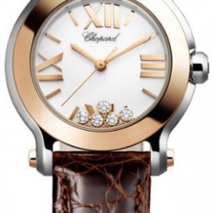 Chopard Damklocka 278509-6001 Happy Sport Vit/Läder Ø30 mm