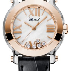 Chopard Damklocka 278509-6002 Happy Sport Mini Vit/Läder Ø30 mm