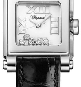 Chopard Damklocka 278516-3001 Happy Sport Vit/Läder 30x24 mm