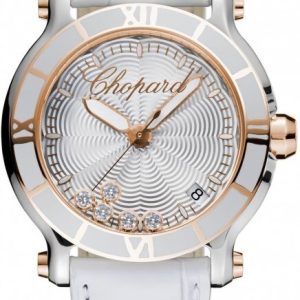 Chopard Damklocka 278551-6002 Happy Sport Silverfärgad/Läder Ø36 mm