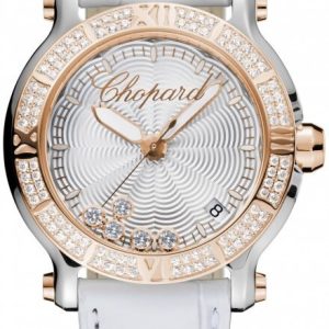 Chopard Damklocka 278551-6003 Happy Sport Silverfärgad/Läder Ø36 mm