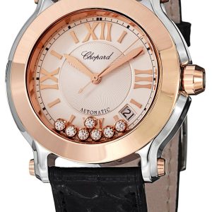 Chopard Damklocka 278559-6001 Happy Sport Silverfärgad/Läder Ø36 mm