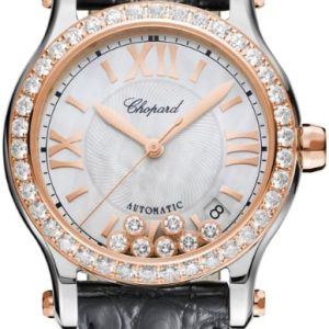 Chopard Damklocka 278559-6006 Happy Sport Vit/Läder Ø36 mm