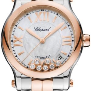 Chopard Damklocka 278559-6009 Happy Sport Vit/18 karat roséguld Ø36