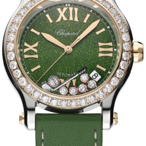 Chopard Damklocka 278559-6023 Happy Sport Grön/Läder Ø36 mm