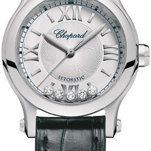 Chopard Damklocka 278573-3011 Happy Sport Silverfärgad/Läder Ø30 mm