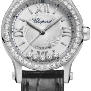 Chopard Damklocka 278573-3013 Happy Sport Silverfärgad/Läder Ø30 mm