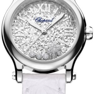 Chopard Damklocka 278573-3022 Happy Sport Silverfärgad/Läder Ø30 mm