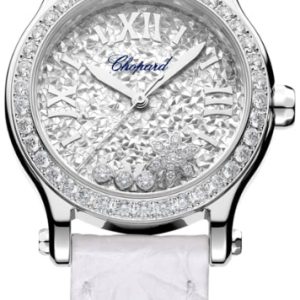 Chopard Damklocka 278573-3023 Happy Sport Silverfärgad/Läder Ø30 mm