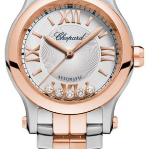 Chopard Damklocka 278573-6002 Happy Sport Silverfärgad/18 karat