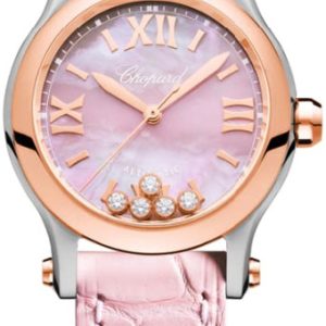 Chopard Damklocka 278573-6011 Happy Sport Rosa/Läder Ø30 mm