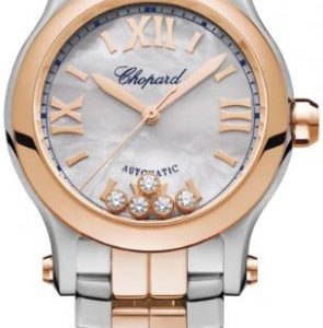 Chopard Damklocka 278573-6019 Happy Sport Vit/18 karat roséguld Ø30