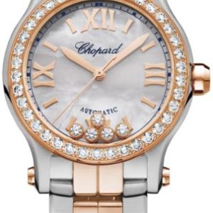 Chopard Damklocka 278573-6021 Happy Sport Vit/18 karat roséguld Ø30