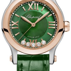 Chopard Damklocka 278573-6032 Happy Sport Grön/Läder Ø30 mm