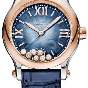 Chopard Damklocka 278578-6003 Happy Sport Blå/Läder Ø36 mm