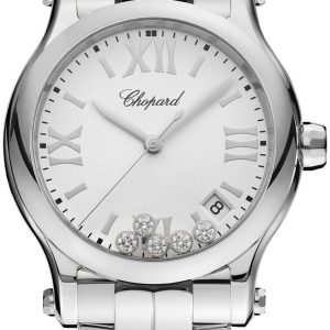 Chopard Damklocka 278582-3002 Happy Sport Vit/Stål Ø36 mm