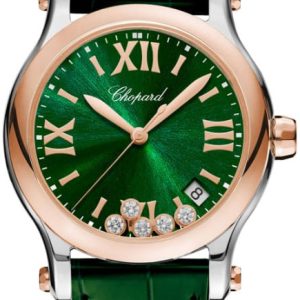 Chopard Damklocka 278582-6005 Happy Sport Grön/Läder Ø36 mm