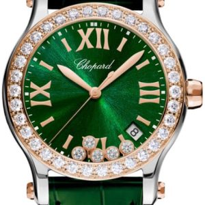 Chopard Damklocka 278582-6007 Happy Sport Grön/Läder Ø36 mm