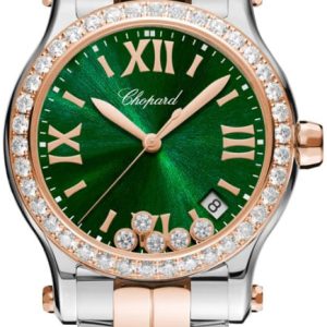 Chopard Damklocka 278582-6008 Happy Sport Grön/18 karat roséguld