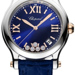 Chopard Damklocka 278582-6012 Happy Sport Blå/Läder Ø36 mm