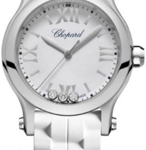 Chopard Damklocka 278590-3001 Happy Sport Vit/Gummi Ø30 mm