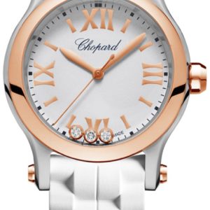 Chopard Damklocka 278590-6001 Happy Sport Vit/Gummi Ø30 mm