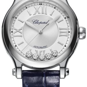 Chopard Damklocka 278608-3001 Happy Sport Silverfärgad/Läder Ø33 mm