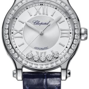 Chopard Damklocka 278608-3003 Happy Sport Silverfärgad/Läder Ø33 mm