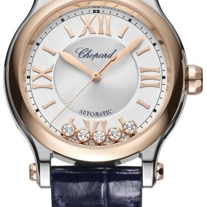 Chopard Damklocka 278608-6001 Happy Sport Silverfärgad/Läder Ø33 mm