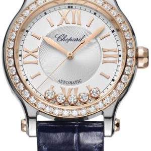 Chopard Damklocka 278608-6003 Happy Sport Silverfärgad/Läder Ø33 mm