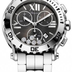 Chopard Damklocka 288499-3008 Happy Sport Chronographe Svart/Stål