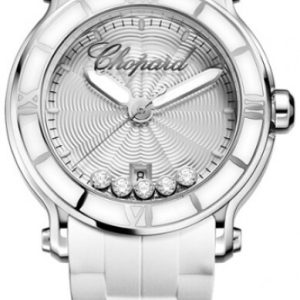 Chopard Damklocka 288525-3002 Happy Sport Silverfärgad/Gummi Ø42 mm