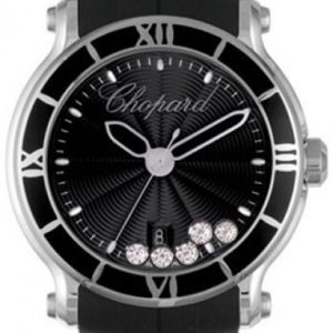 Chopard Damklocka 288525-3005 Happy Sport Svart/Gummi Ø42 mm