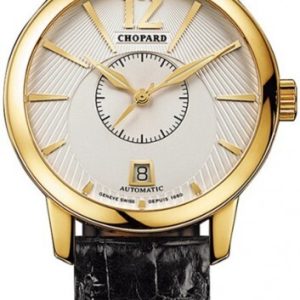 Chopard Herrklocka 161880-0001 L.U.C Twin Silverfärgad/Läder Ø39 mm