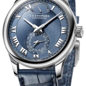 Chopard Herrklocka 161926-9001 L.U.C Quattro Blå/Läder Ø43 mm