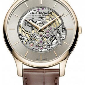 Chopard Herrklocka 161936-5001 L.U.C XP Skeletec Grå/Läder Ø39.5 mm