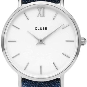 Cluse Damklocka CL30030 Minuit Vit/Läder Ø33 mm