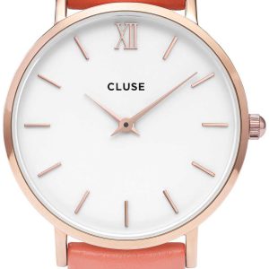 Cluse Damklocka CL30045 Minuit Vit/Läder Ø33 mm