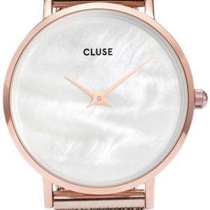 Cluse Damklocka CL30047 Minuit Vit/Roséguldstonat stål Ø33 mm