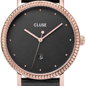 Cluse Damklocka CW0101209007 Svart/Läder Ø33 mm