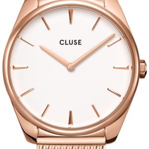 Cluse Damklocka CW0101212002 Vit/Roséguldstonat stål Ø36 mm