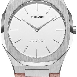 D1 Milano Damklocka UTLL07 Ultra Thin Vit/Läder Ø38 mm