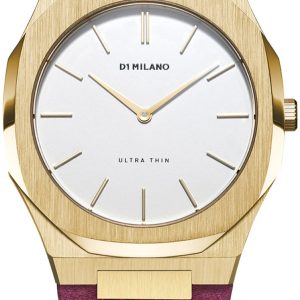 D1 Milano Damklocka UTLL09 Ultra Thin Vit/Läder Ø38 mm