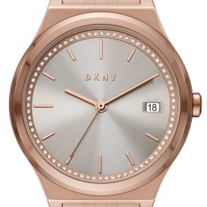 DKNY Damklocka NY2950 Parsons Grå/Roséguldstonat stål Ø34 mm