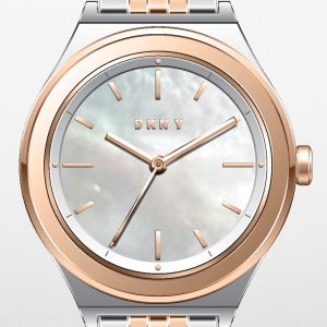 DKNY Damklocka NY2978 Parsons Flerfärgad/Roséguldstonat stål Ø28