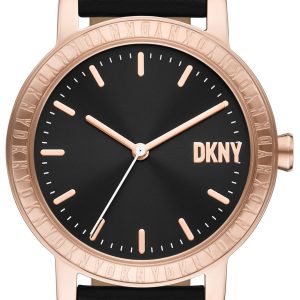 DKNY Damklocka NY6618 Soho D Svart/Läder Ø34 mm