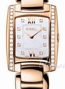 Ebel Damklocka 1215859 Brasilia Mini Vit/18 karat roséguld 29x24 mm