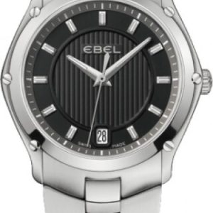 Ebel Damklocka 1216016 Classic Sport Svart/Stål Ø32 mm